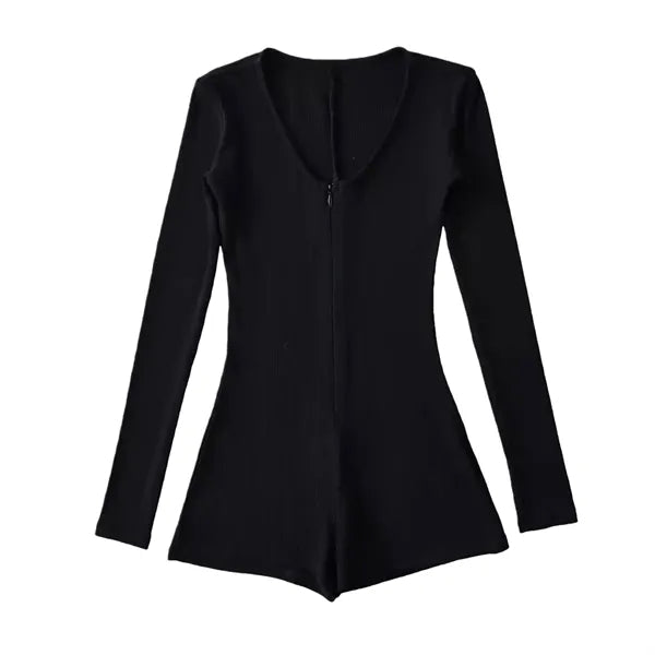 Stylish Hot Girl Long Sleeve Jumpsuit High Waist Slim Fit