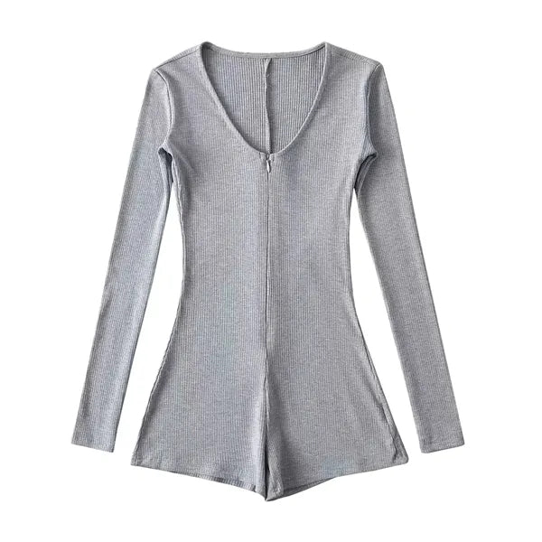 Stylish Hot Girl Long Sleeve Jumpsuit High Waist Slim Fit