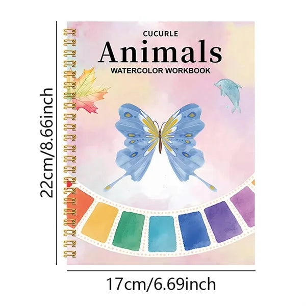 Vibrant Themed Watercolor Practice Book With Spiral Bound