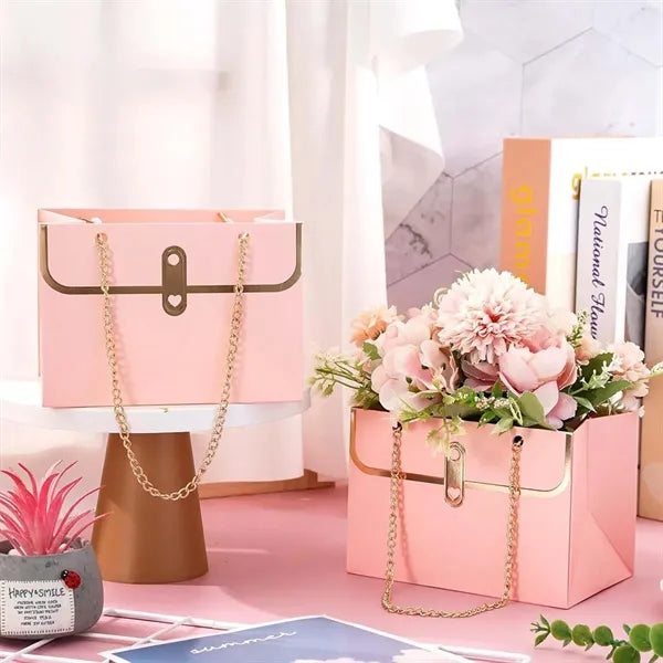 Weddings paper bouquets bag flower gift box with handle