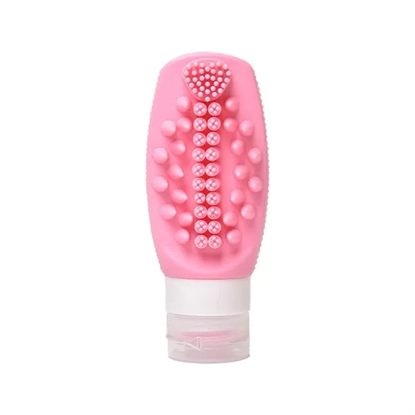 3Oz Silicone Travel Bottle With Massage Brush