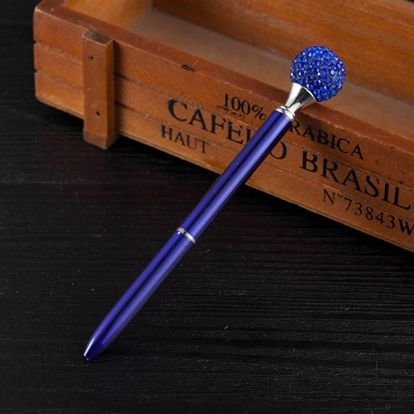 Rhinestones Crystal Metal Ballpoint Pens Black/Blue Ink