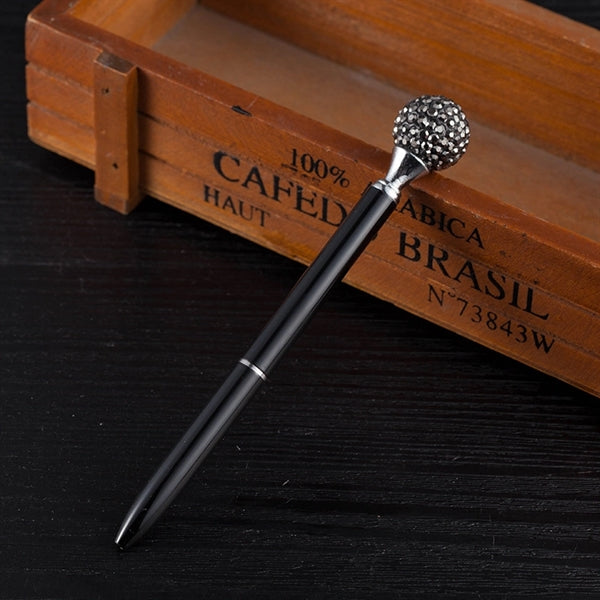 Rhinestones Crystal Metal Ballpoint Pens Black/Blue Ink