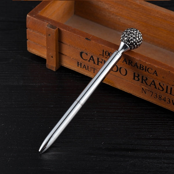 Rhinestones Crystal Metal Ballpoint Pens Black/Blue Ink