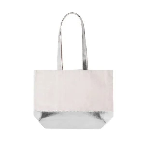 Metallic Faux Leather Beach Tote Bag