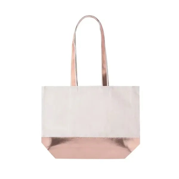 Metallic Faux Leather Beach Tote Bag
