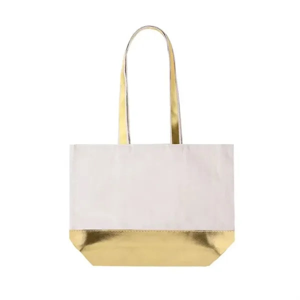 Metallic Faux Leather Beach Tote Bag