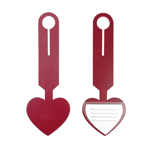 Leather Heart Shape Luggage Tag