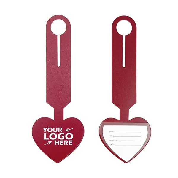 Leather Heart Shape Luggage Tag