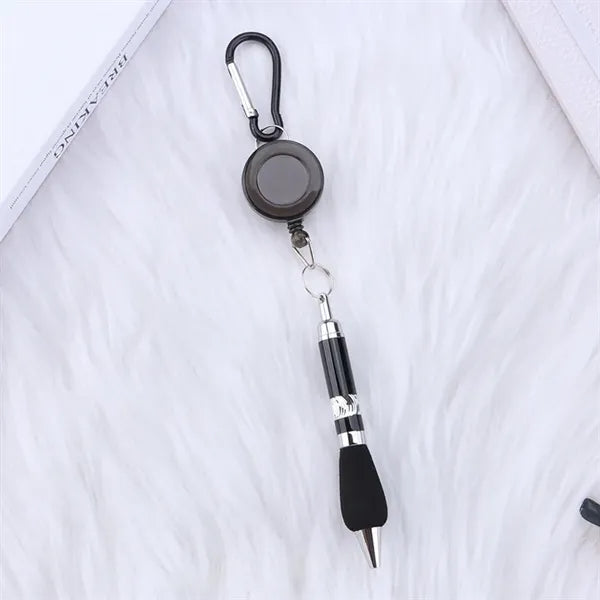 Metal Pen with Retractable Buckle and Carabiner
