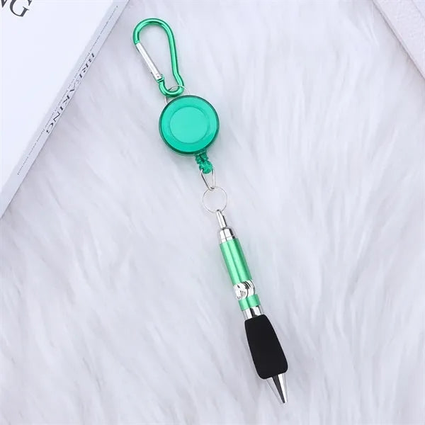 Metal Pen with Retractable Buckle and Carabiner