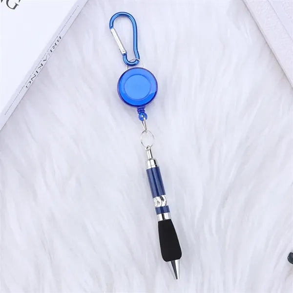 Metal Pen with Retractable Buckle and Carabiner