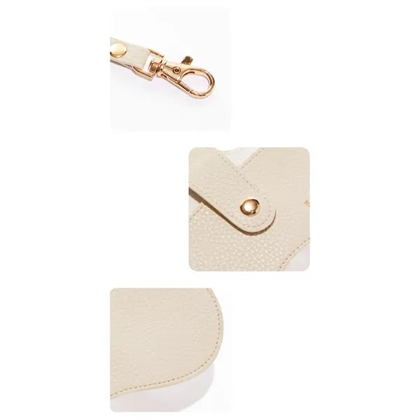 Portable luxury soft leather sunglasses case with keychain