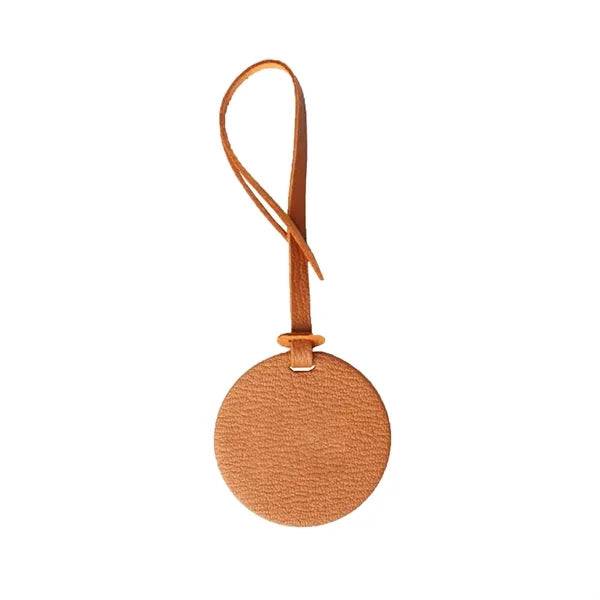 Circle Leather Luggage Tag