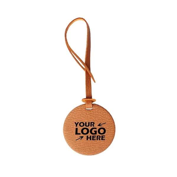 Circle Leather Luggage Tag