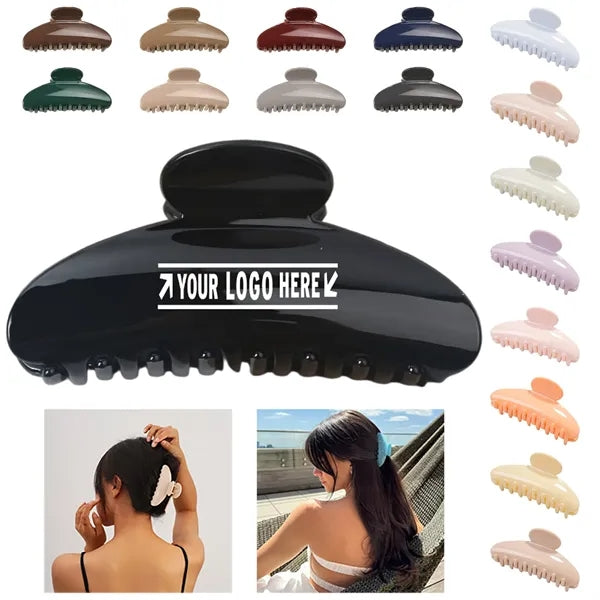 Glossy Half-Round Shark Hair Claw for Stylish Updos