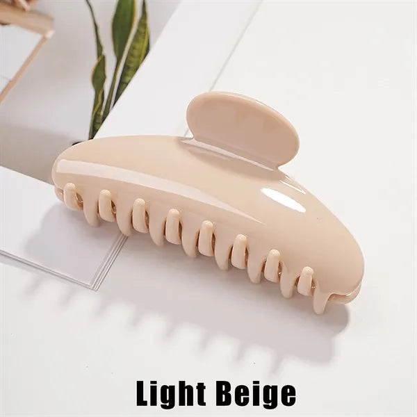 Glossy Half-Round Shark Hair Claw for Stylish Updos
