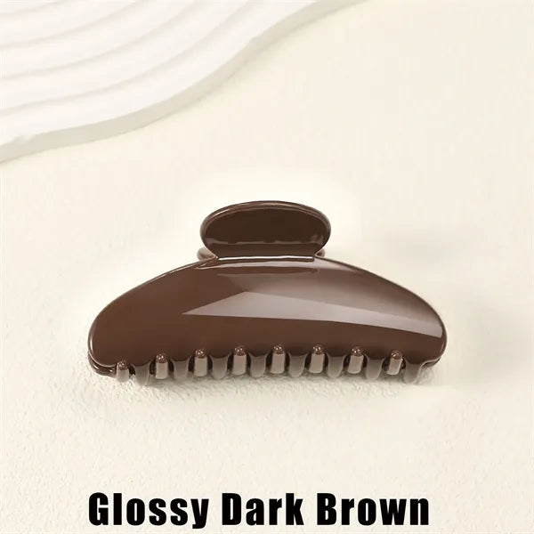 Glossy Half-Round Shark Hair Claw for Stylish Updos