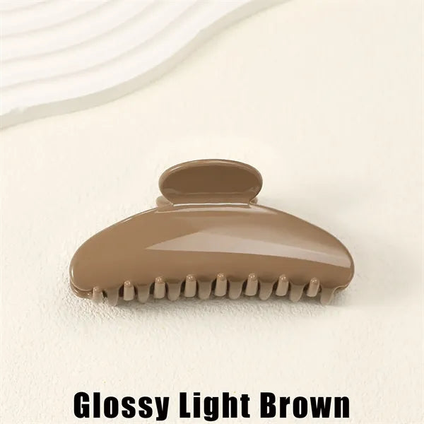 Glossy Half-Round Shark Hair Claw for Stylish Updos