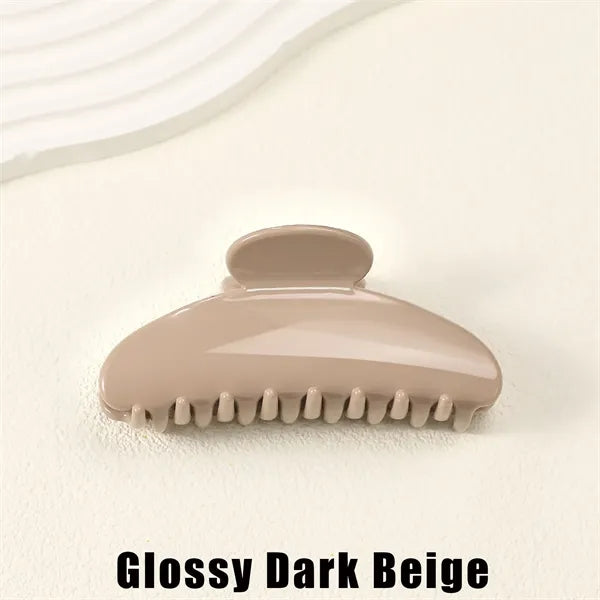 Glossy Half-Round Shark Hair Claw for Stylish Updos