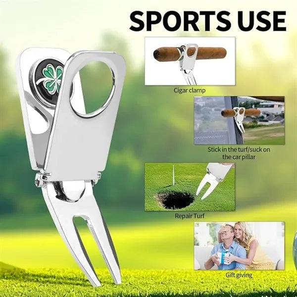 Magnetic Golf Cart Cigar Holder Clip Divot Tool Ball Marker
