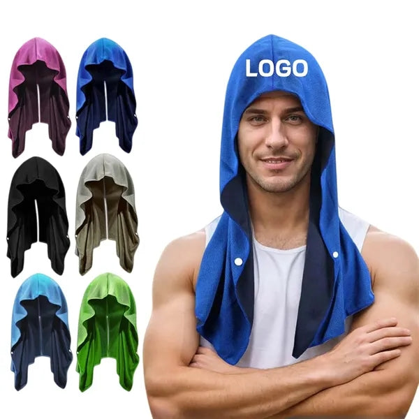 Instant Cooling Hoodie Ice Towels for Neck and Face