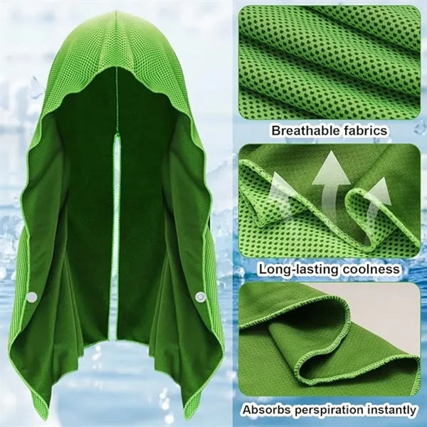 Instant Cooling Hoodie Ice Towels for Neck and Face
