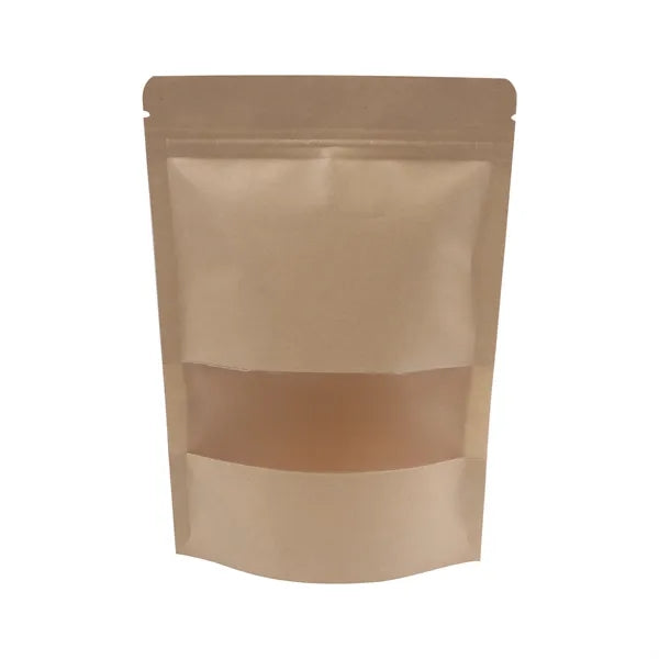 Resealable Kraft Paper Bag Food Storage W/ Clear Window