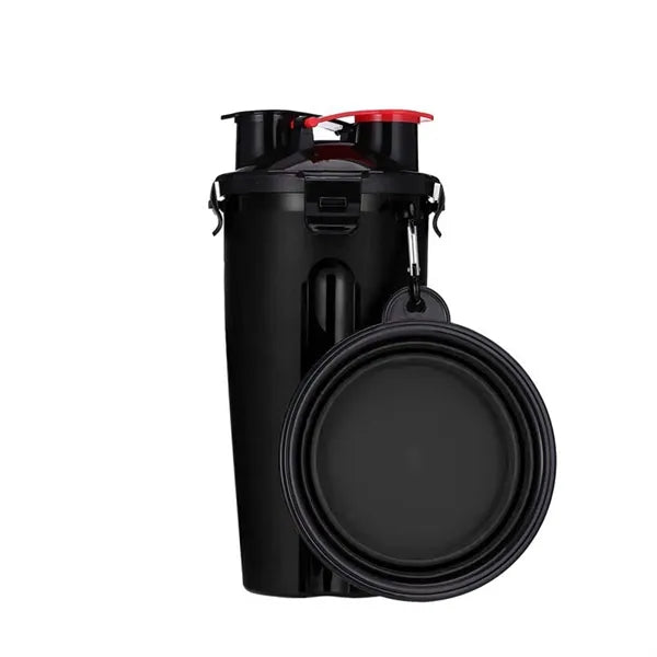 Outdoor Pet Food Water Cup Set With Collapsible Bowl
