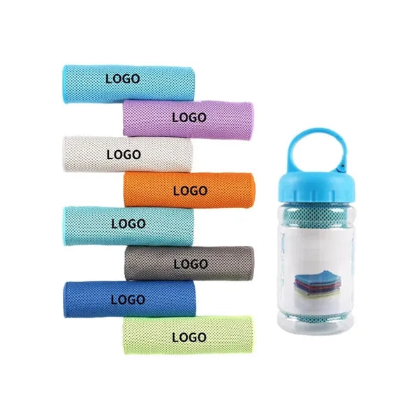 Polyester Quick-drying Cooling Sports Towel in Water Bottle