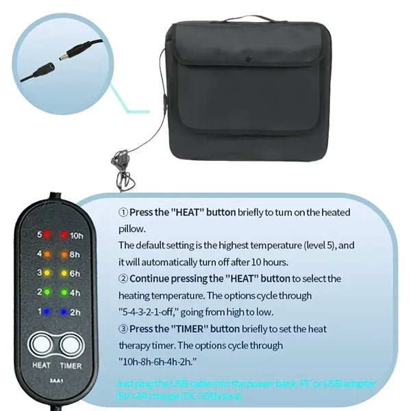 Portable Outdoor Heated Seat Cushion With Memory Foam