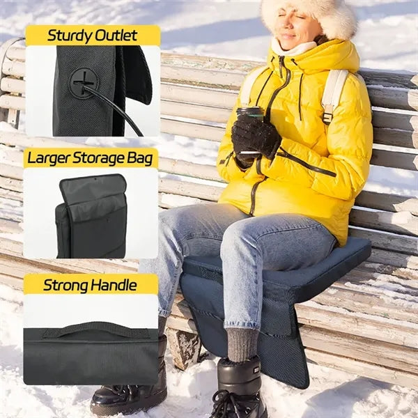 Portable Outdoor Heated Seat Cushion With Memory Foam