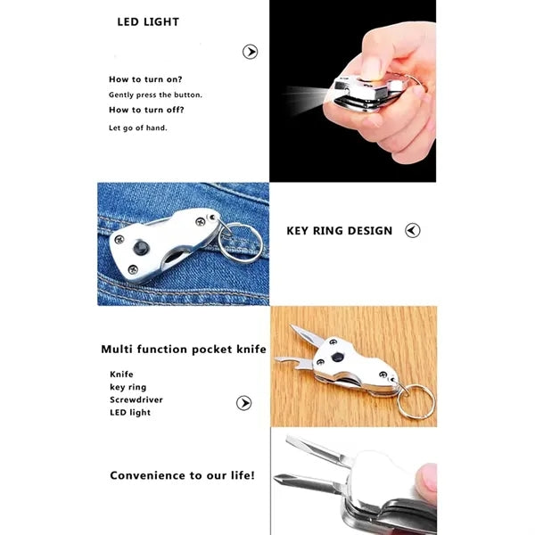 6 in 1 Multi Function Tool With Keychain
