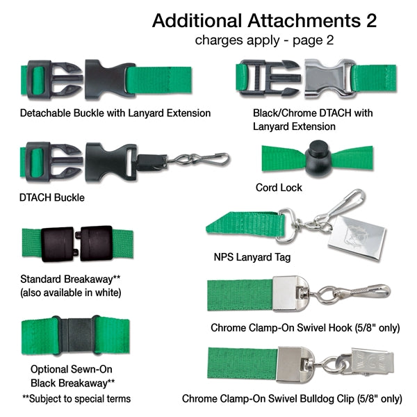 1" Flat Smooth Polyester Metallic Ink Custom Lanyards