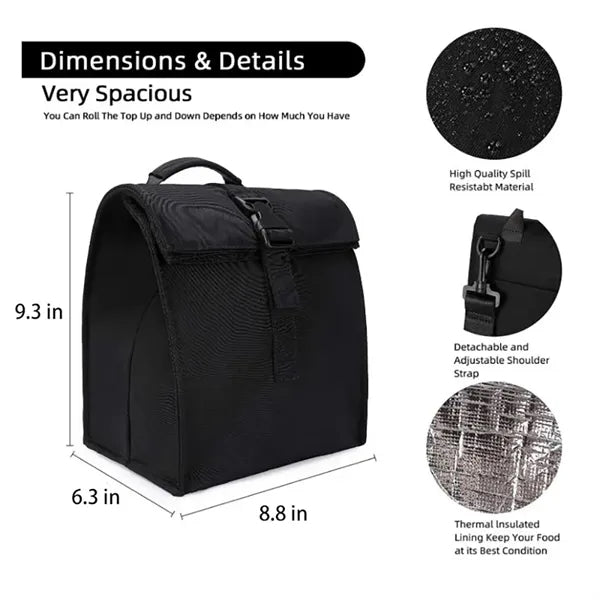 Insulated Roll Top Lunch Bag