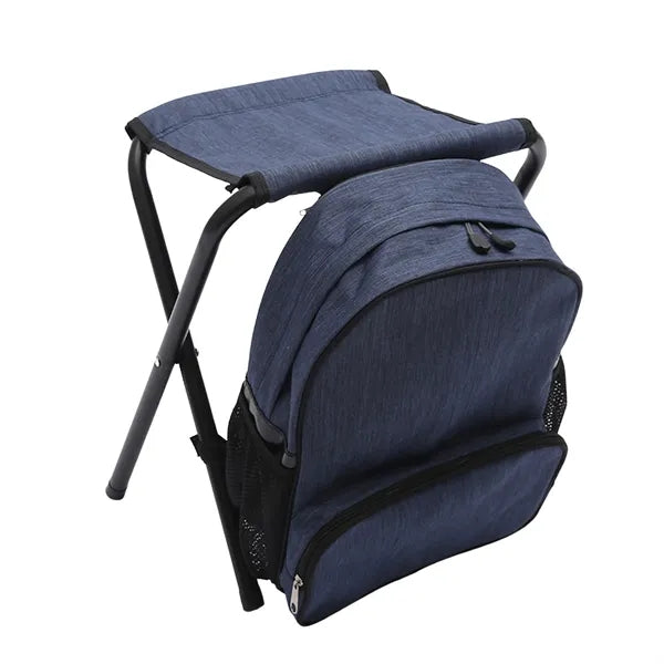 Backpack With Foldable Stool And Storage Compartments