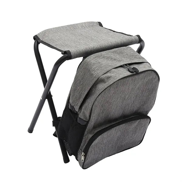 Backpack With Foldable Stool And Storage Compartments