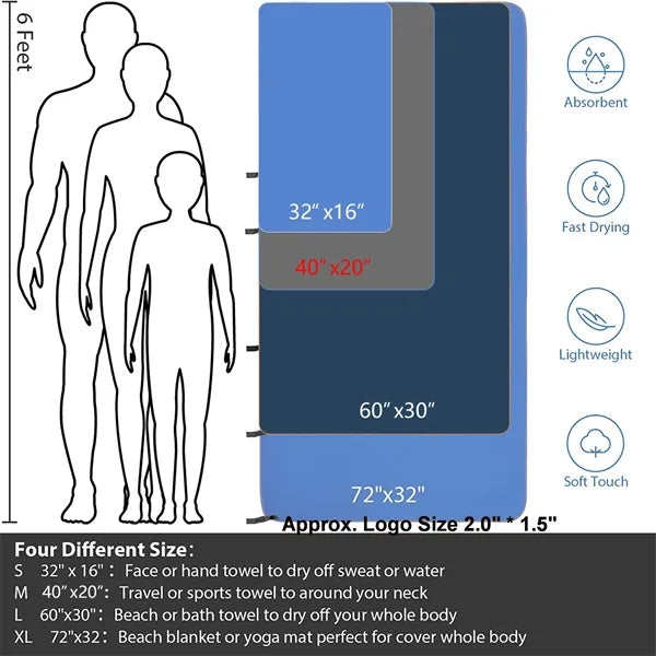 Cooling Sports Towel With Carry Pouch
