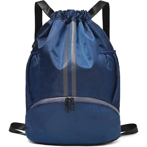Drawstring Sports Backpack With Shoe Compartment