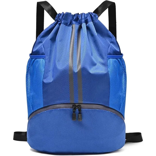 Drawstring Sports Backpack With Shoe Compartment