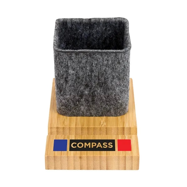 Renton Recycled Felt and Bamboo Pen/Device/Card Holder