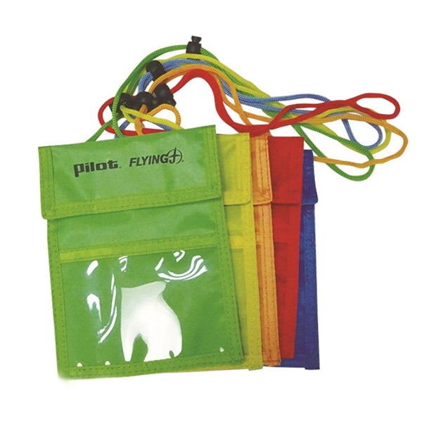 Multi-Pocket Neck Wallet Badge Holder