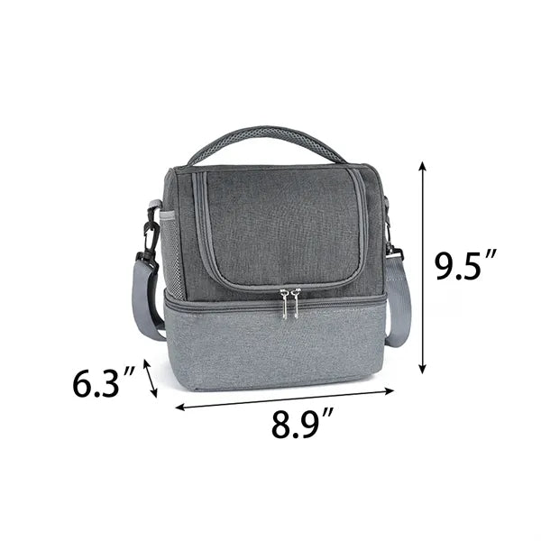 Insulated Lunch Bag for Men Women Double Deck 9L