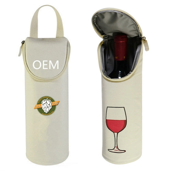 Canvas Wine Cooler-Bag, Drink Cooler Bag, Insulated Bag