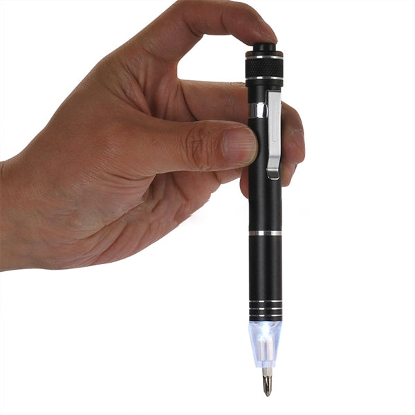 Screwdriver Set 6 in 1 Pen-shaped with LED Flashlight