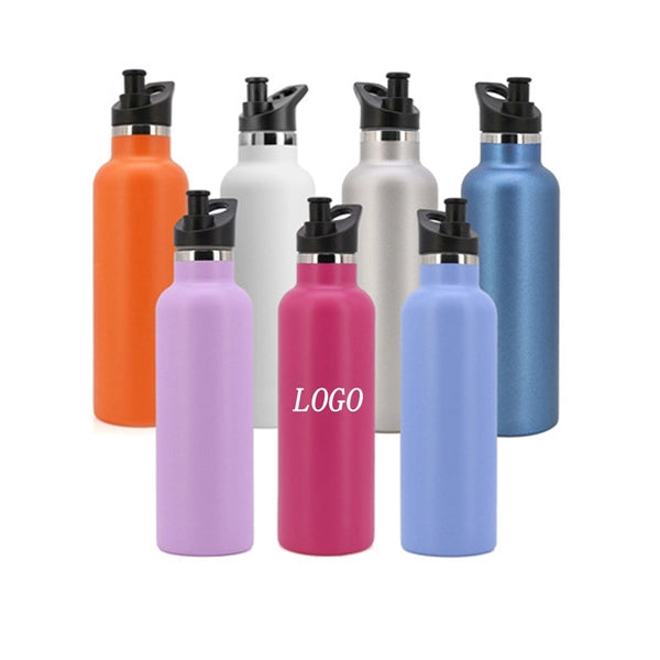 Double Wall Stainless Steel Water Bottle with Straw