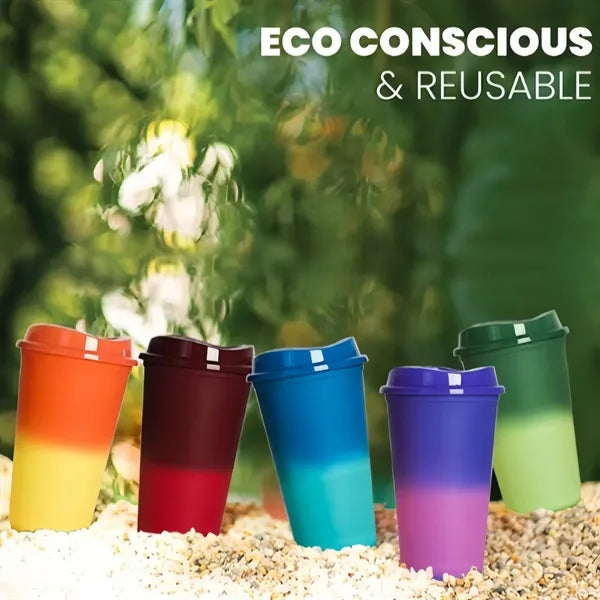 16 oz Hot Color Changing Cups With Lids