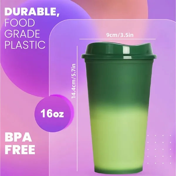 16 oz Hot Color Changing Cups With Lids
