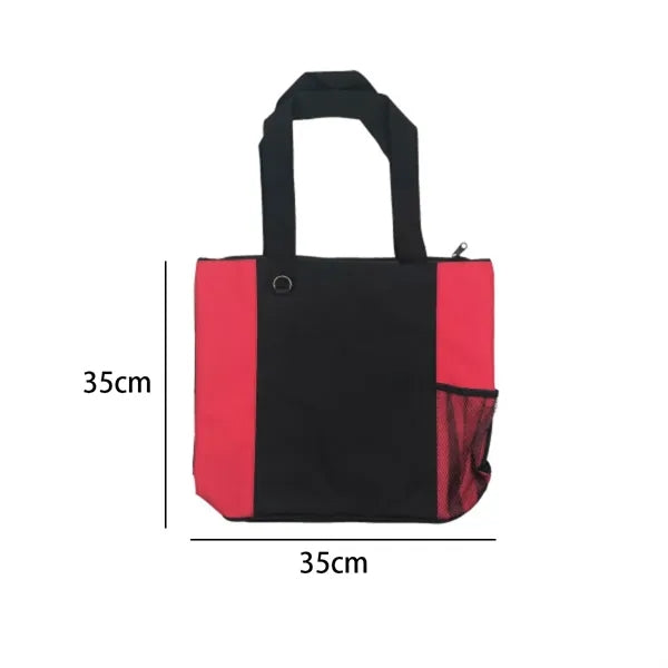 Two Tone Nylon Utility Tote W/ Mesh Pocket & Earbud Port