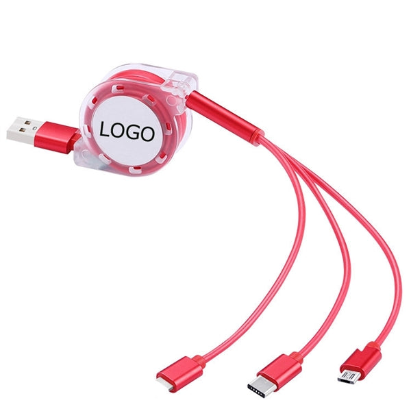 3 in 1 Multi USB Retracrable Charger Cable